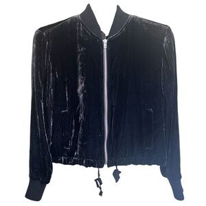 J. Crew Women’s Navy Blue Velvet Bomber Jacket Size Medium